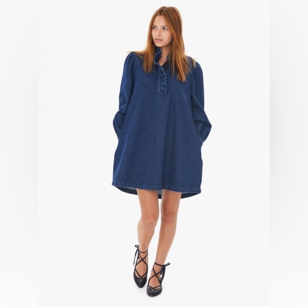 Clare V Ella denim dress size medium EUC - Picture 2 of 6